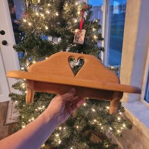 Wooden Heart Cutout Shelf